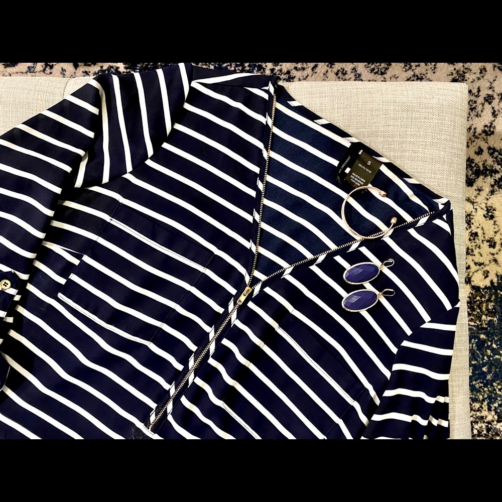 Navy Striped Blouse